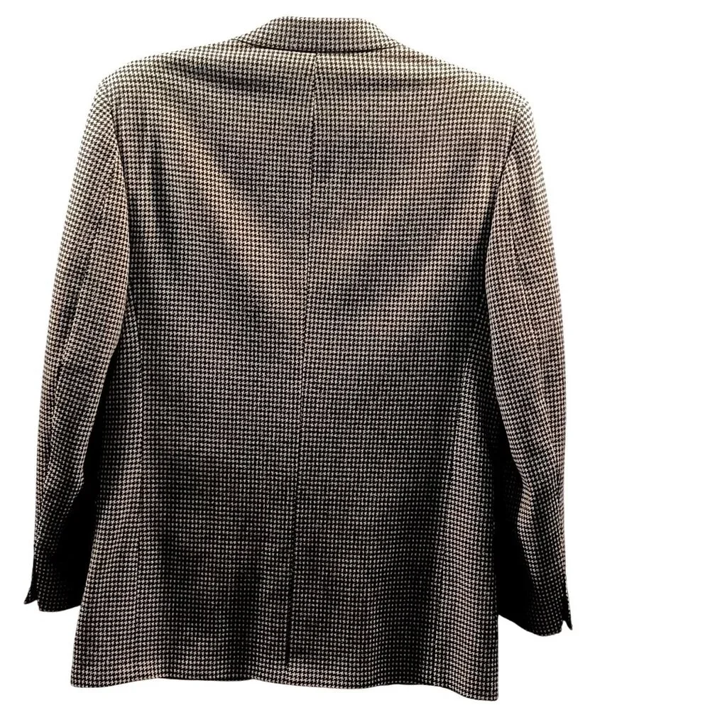 VTG Linett LMT Wool Blazer Dark Academia Poetcore Houndstooth Jacket Mens SZ 44